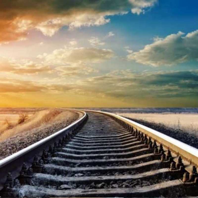 Открытка железная дорога рельсы уходящие в даль Gute Reise 